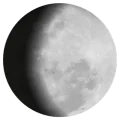 Illustration d'une Lune gibbeuse montante