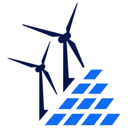 Illustration d'éoliennes et de panneaux solaires