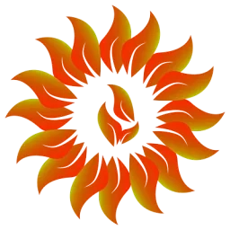 Illustration de flammes en forme de Soleil