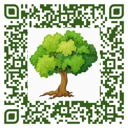 QR code avec un arbre au milieu