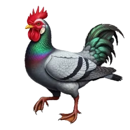 Chimère coq pigeon canard