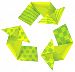 Sigle du recyclage fait en origami