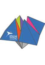 Cocotte en papier avec le logo de Planet Ocean Montpellier