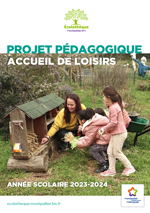 1re de couverture du projet pédagogique 2023-24 de Accueil de loisirs Écolothèque